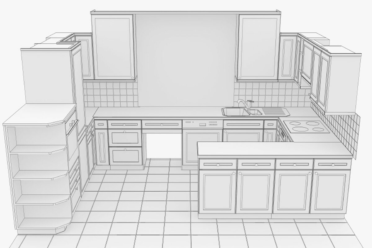 3d tekening keuken